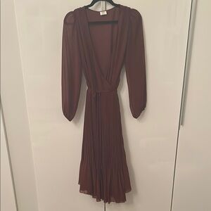Burgundy Wrap Midi Dress
